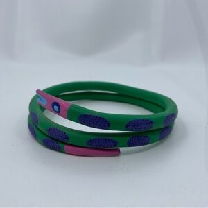 Hand Made Hand Painted Wooden Snake Serpentine Bangle Bracelet made in Mexico